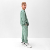 Костюм (свитшот и брюки) детский MINAKU, цвет оливы, рост 128 см