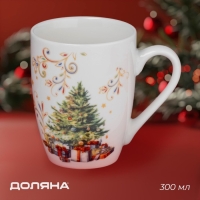 Новогодняя кружка для чая Доляна «Волшебное дерево», 300 мл, фарфор, цвет белый Новогодняя кружка для чая Доляна «Волшебное дерево», 300 мл, фарфор, цвет белый