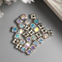 Хрустальные стразы в цапах "Астра" 6 мм, 40 шт/упак, серебро/прозрачный Хрустальные стразы в цапах "Астра" 6 мм, 40 шт/упак, серебро/прозрачный