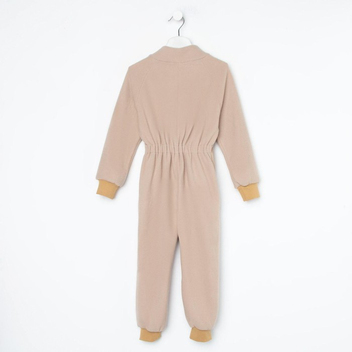 Комбинезон воротник-стойка, цвет бежевый, рост 104-110 см