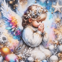 Набор декупажных карт 5 шт «Новогодние ангелы», плотность 45 гр/м2, формат А4 Набор декупажных карт 5 шт «Новогодние ангелы», плотность 45 гр/м2, формат А4