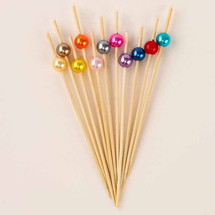 Шпажки для канапе &laquo;Жемчужина&raquo; набор 24 шт., цвет МИКС
