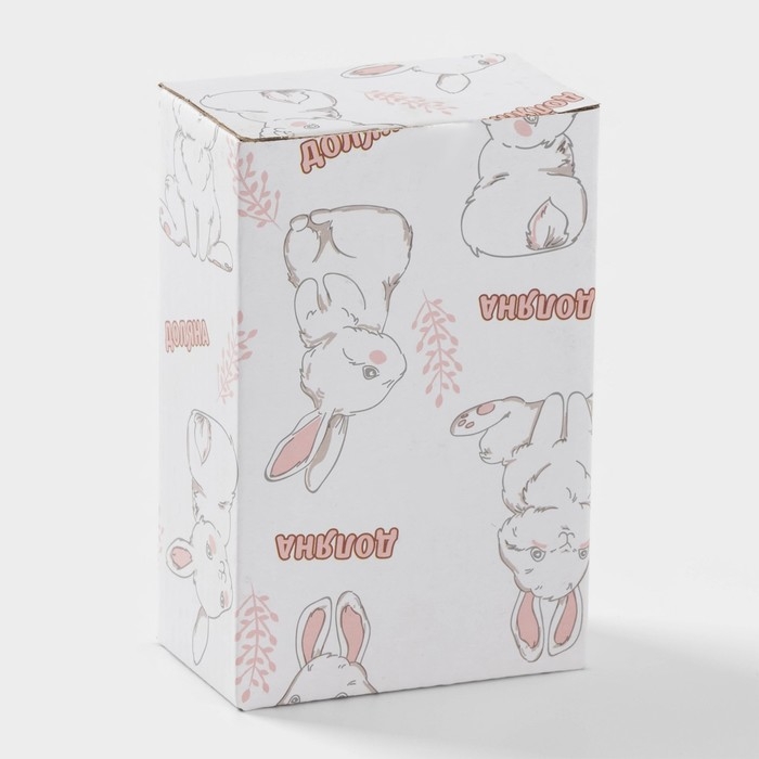 Кольцо для салфеток Доляна &laquo;Зайка в золотом&raquo;, 7,5&times;3,5&times;11,5 см, цвет белый