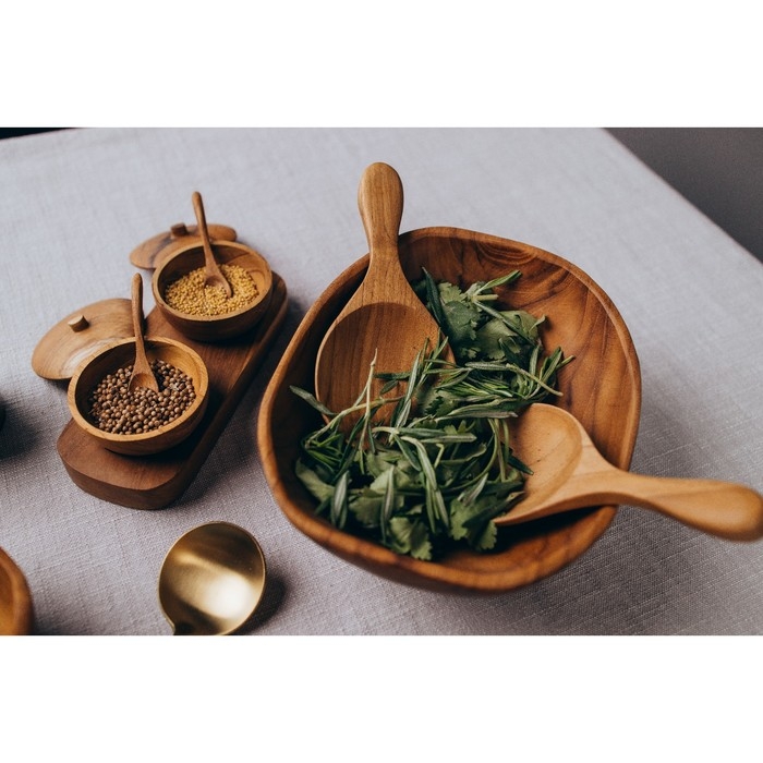 Кухонный набор Кухонный набор "Вилка, ложка" 15 см, тиковое дерево