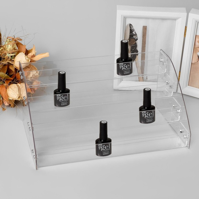 Подставка под лаки 4 этажа, 31,3×14,4×18,3 см, оргстекло 2 мм Подставка под лаки 4 этажа, 31,3×14,4×18,3 см, оргстекло 2 мм