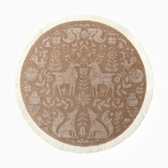 Набор салфеток 4 шт  &laquo;Олени&raquo; цв.белый, 37*37 см