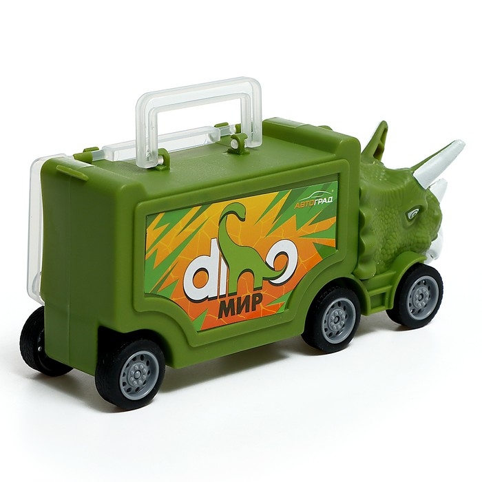 Грузовик «Дино перевозчик», 3 машины, станция запуска, аксессуары Грузовик «Дино перевозчик», 3 машины, станция запуска, аксессуары