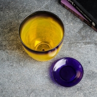 Горшок цветочный с поддоном №4 "Алеб" желто-фиолетовый, 2 л Горшок цветочный с поддоном №4 "Алеб" желто-фиолетовый, 2 л