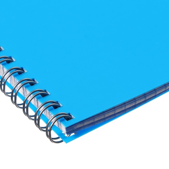 Тетрадь на гребне A5 96 листов в клетку Calligrata Голубая, пластиковая обложка, блок офсет