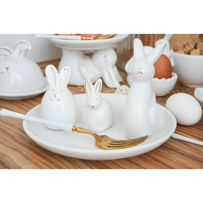 Блюдо &laquo;Зайка в золотом&raquo;, d=20,5 см, цвет белый