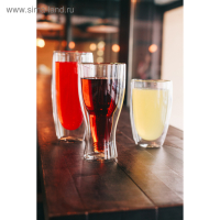 Бокал стеклянный пивной с двойными стенками Magistro &laquo;Дуо&raquo;, 400 мл, 8,5&times;8,5&times;18 см