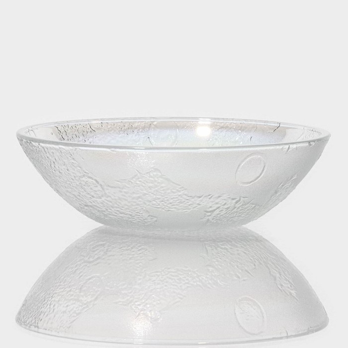 Набор тарелок стеклянных &laquo;Космос&raquo;, 4 предмета: 2 тарелки 18,5&times;5,5 см, 2 тарелки 19,8&times;3,5 см, цвет перламутровый