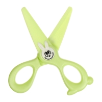 Ножницы 11,8см пластиковые ручки, закругленные концы лезвий, Зайчик зеленый CALLIGRATA