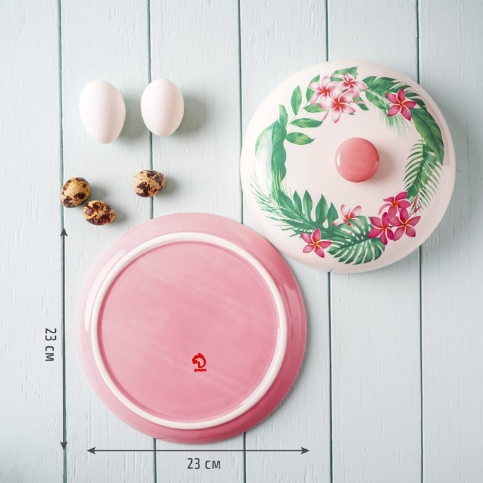 Блинница Доляна «Тропики», d=23 см, цвет белый Блинница Доляна «Тропики», d=23 см, цвет белый