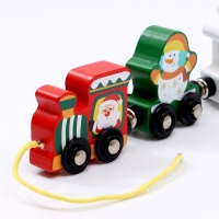 Новогодний декор &laquo;Волшебный паровозик&raquo;, 36 &times; 5,4 &times; 1,6 см, сцепление магнитами, деревянный
