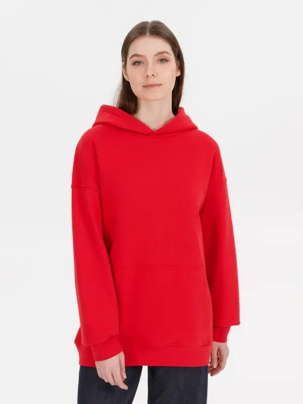 Худи оверсайз унисекс Outshine, красное, размер M/L