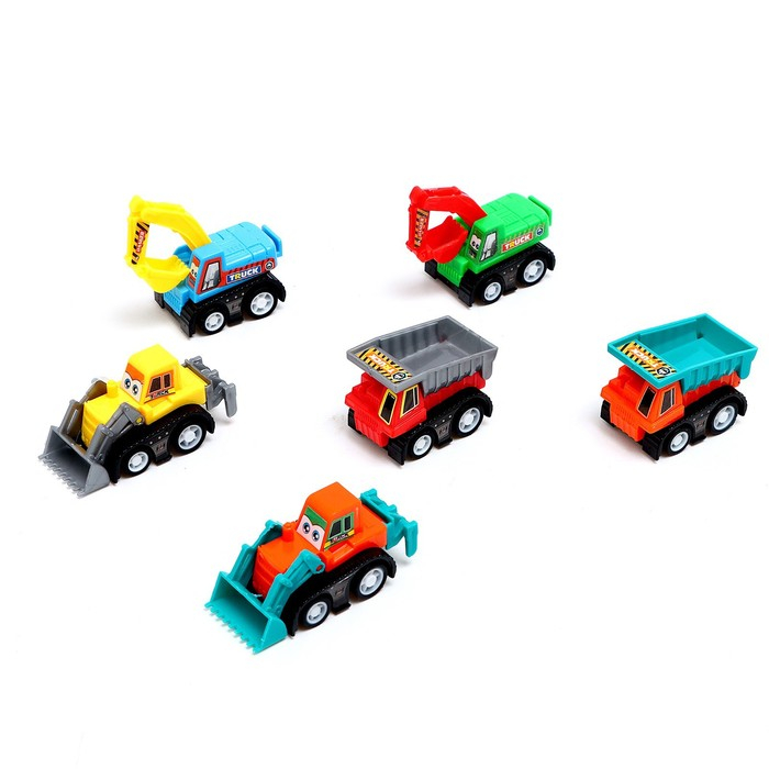 Набор инерционных машин «Строительная техника», 6 штук Набор инерционных машин «Строительная техника», 6 штук