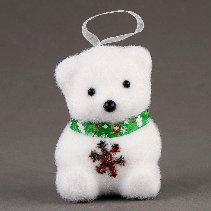 Игрушка из пенопласта &laquo;Мишка&raquo; со снежинкой, 10 см