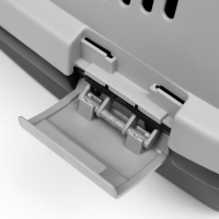 Переноска пластиковая "Неон" 48х32х29,5 см, вес животного до 12 кг, серо-чёрная