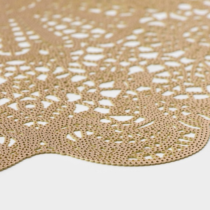 Салфетки сервировочные на стол Доляна «Лидия», d=38 см, 4 шт, цвет золото Салфетки сервировочные на стол Доляна «Лидия», d=38 см, 4 шт, цвет золото