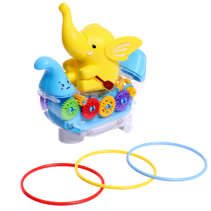 Музыкальная каталка &laquo;Плывущий слонёнок&raquo;, звуковые эффекты, цвета МИКС