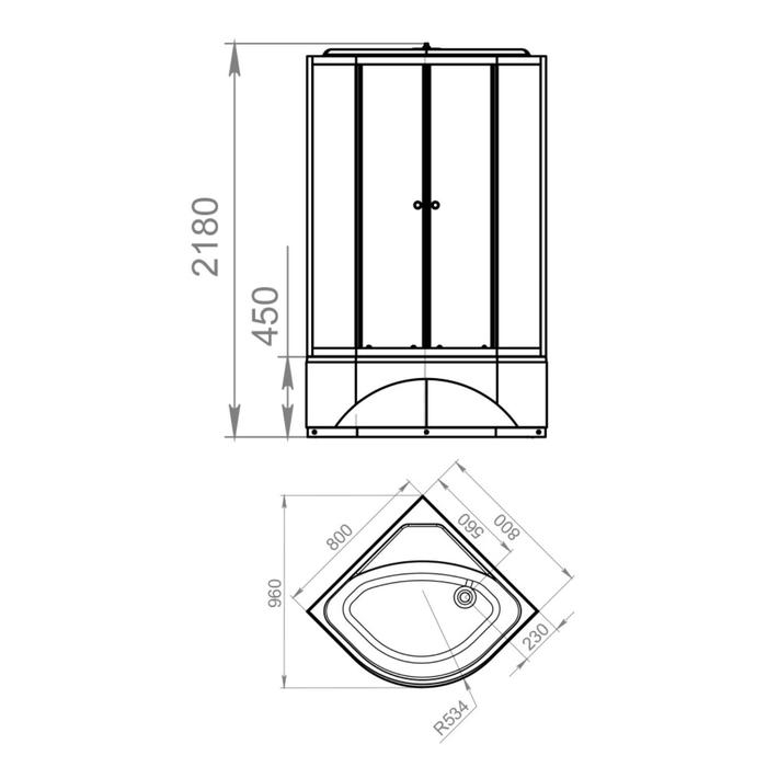 Душевая кабина DOMANI-Spa Delight 88 high, поддон 45 см, белые стенки, матированная, 80х80 Душевая кабина DOMANI-Spa Delight 88 high, поддон 45 см, белые стенки, матированная, 80х80