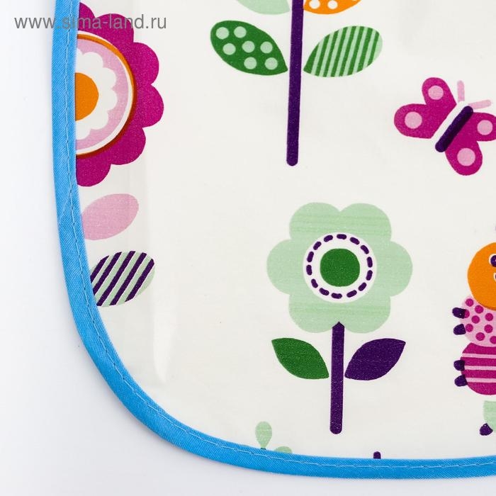 Нагрудник из нетканого полотна с ПВХ покрытием, «Цветы», цвет МИКС Нагрудник из нетканого полотна с ПВХ покрытием, «Цветы», цвет МИКС