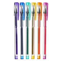 Набор гелевых ручек, 6 цветов, с блёстками, в блистере на кнопке Набор гелевых ручек, 6 цветов, с блёстками, в блистере на кнопке