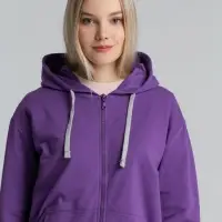 Толстовка на молнии с капюшоном Unit Siverga, фиолетовая, размер XL