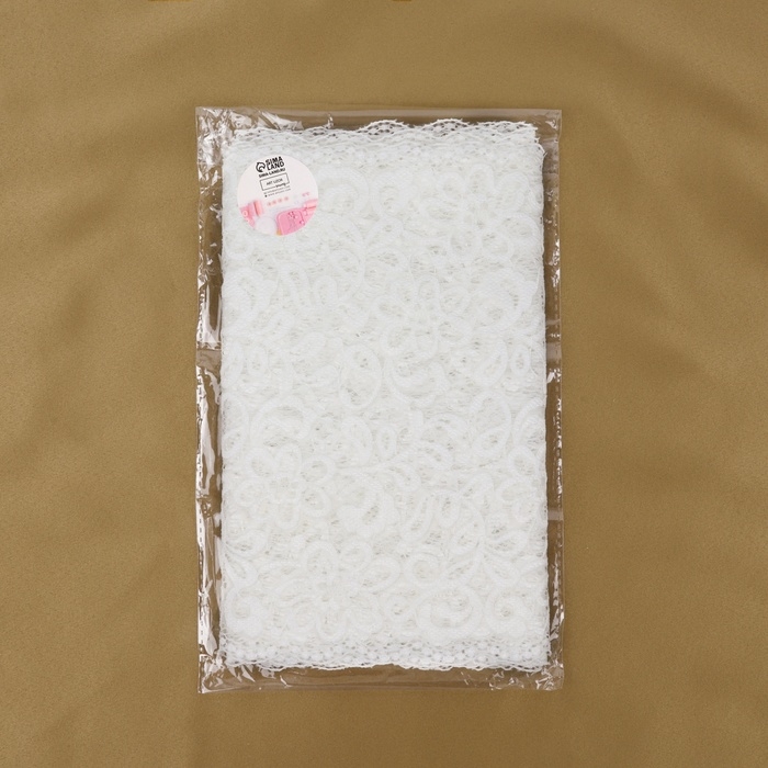 Кружевная эластичная ткань, 220 мм &times; 2,7 &plusmn; 0,5 м, цвет белый