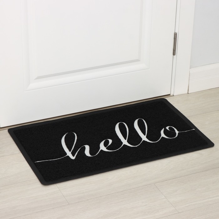 Коврик придверный LaDо́m, 45&times;75 см, ПВХ, цвет чёрный