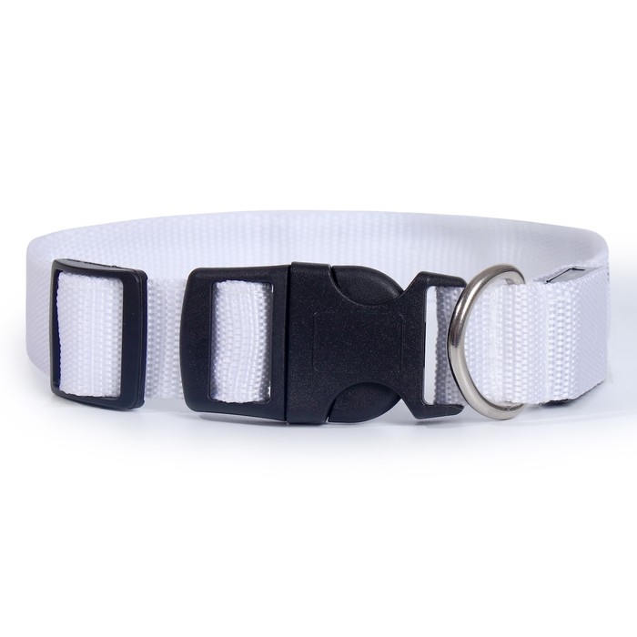 Ошейник с подсветкой Двойная полоса размер XL, ОШ 52-60 х 2,5 см, 3 режима свечения белый