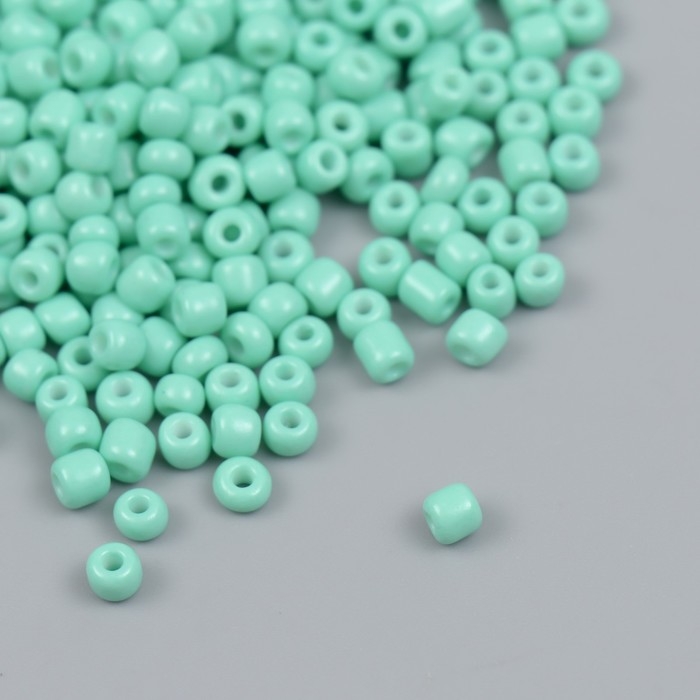 Бисер стекло 6/0 "Бирюзовый" зефирный 450 гр