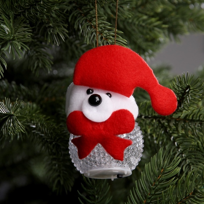 Ёлочная игрушка &laquo;Медвежонок&raquo;, 10 см, от батареек, свечение мульти (RGB)