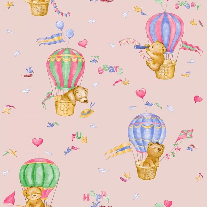 Обои бумажные "Мишки" С14-752Ф-03, 0,53х10,05м