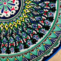 Ляган Риштанская Керамика "Узоры", 42 см, синий микс