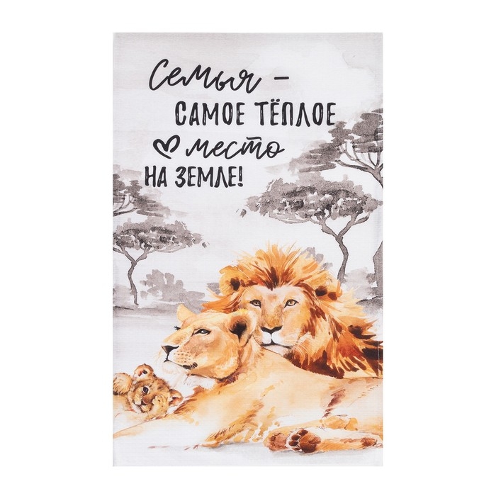 Набор кухонных полотенец Этель &laquo;Семья&raquo; 40х73см -2 шт, 100% хлопок, вафля 160 г/м2