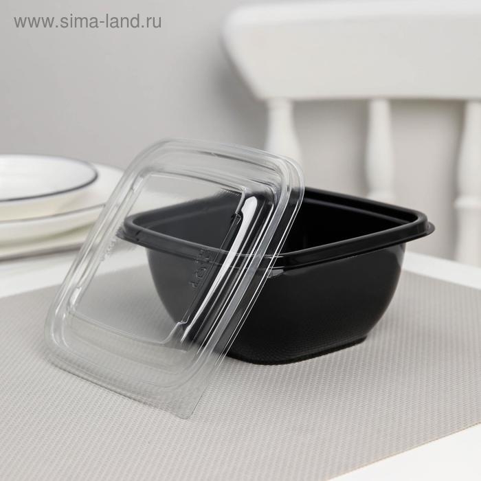 Набор пластиковых одноразовых контейнеров, 550 мл, 12,6&times;12,6&times;6 см, 5 шт, цвет чёрный