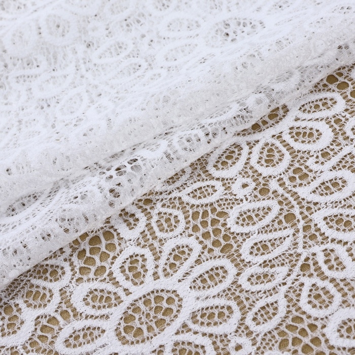 Кружевная эластичная ткань, 190 мм &times; 23 &plusmn; 1 м, цвет белый