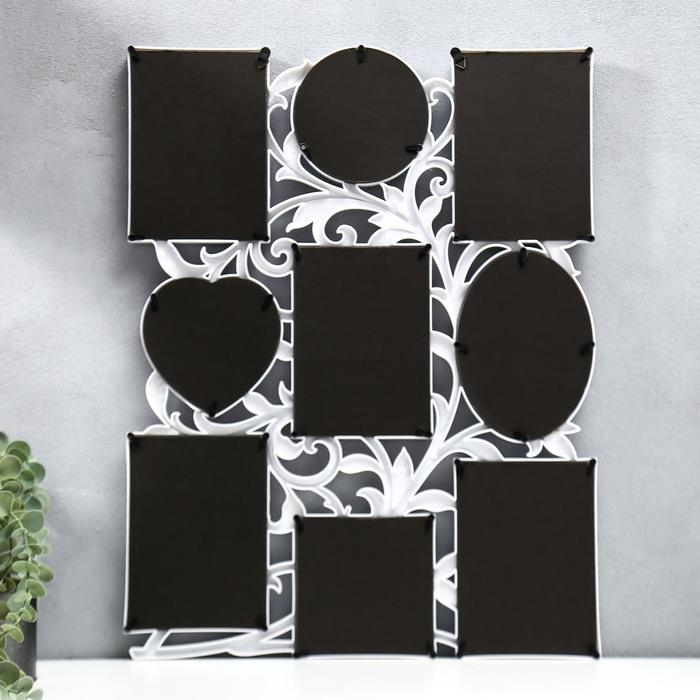 Фоторамка на 9 фото 10х10, 10х15 см Фоторамка на 9 фото 10х10, 10х15 см "Семейная ветвь" белая 56,5х43х2 см