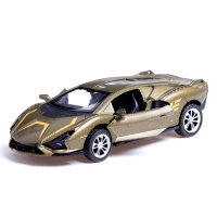 Машина металлическая &laquo;Купе&raquo;, инерционная, 1:28, световые и звуковые эффекты, открываются двери, цвет зелёный