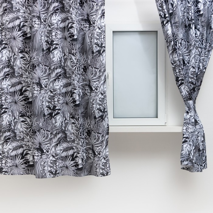 Комплект штор для кухни с подхватами Этель "Palm leaves" 149х180 см - 2 шт