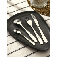 Набор столовых приборов из нержавеющей стали &laquo;Элегант&raquo;, 24 предмета, на подставке, цвет серебряный