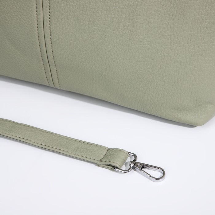 Сумка-тоут на молнии, 2 наружных кармана, цвет светло-зелёный Сумка-тоут на молнии, 2 наружных кармана, цвет светло-зелёный