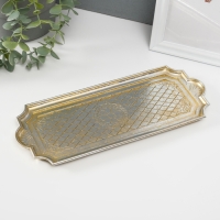 Подставка интерьерная полистоун "Иллюзия. Цветок" золото с патиной 28,5х11х1 см Подставка интерьерная полистоун "Иллюзия. Цветок" золото с патиной 28,5х11х1 см