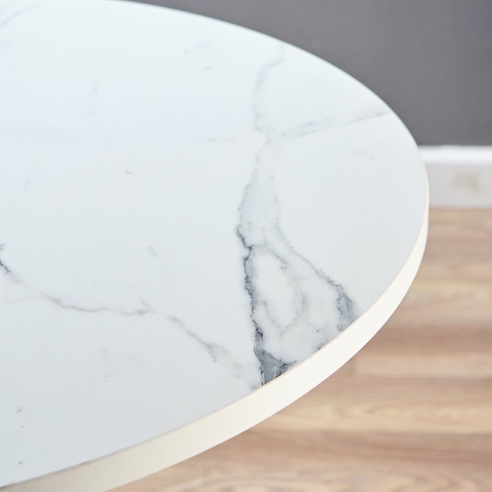 Стол обеденный на одной ножке раздвиж Норд, 90(122)х90х79, ЛДСП 22мм/Пластик,Мрамор Белый