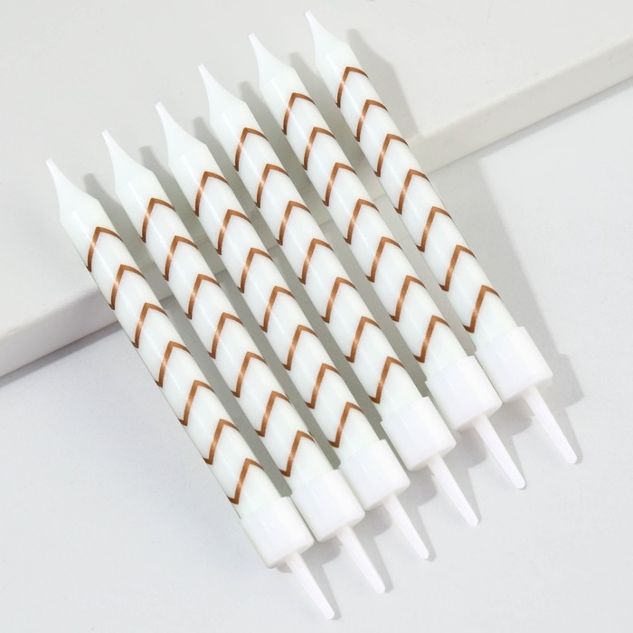 Свечи для торта &laquo;С Днем рождения&raquo;, 6 шт.,9 х 0,8 см