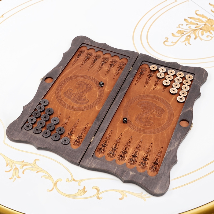 Нарды деревянные большие, резные, настольная игра Нарды деревянные большие, резные, настольная игра "Кобра", 45 х 45 см