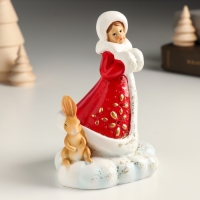 Сувенир полистоун "Снегурочка с зайчиком в лесу" 9,8х8х12,2 см Сувенир полистоун "Снегурочка с зайчиком в лесу" 9,8х8х12,2 см