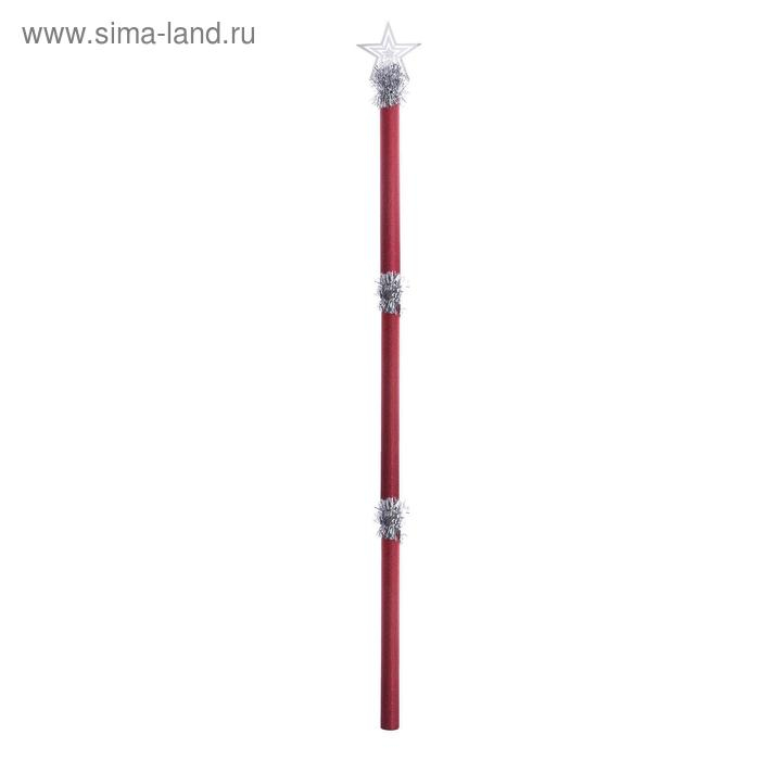 Посох Деда Мороза, красный, 1,2 м